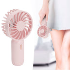 Portable Handheld Fan USB Rechargeable Enhanced Wind Small Fan for Travel Office StudyPink