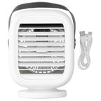 190ml Humidification Air Cooler USB Charging 120° Shaking Head Cooling Fan for Home OfficeWhite