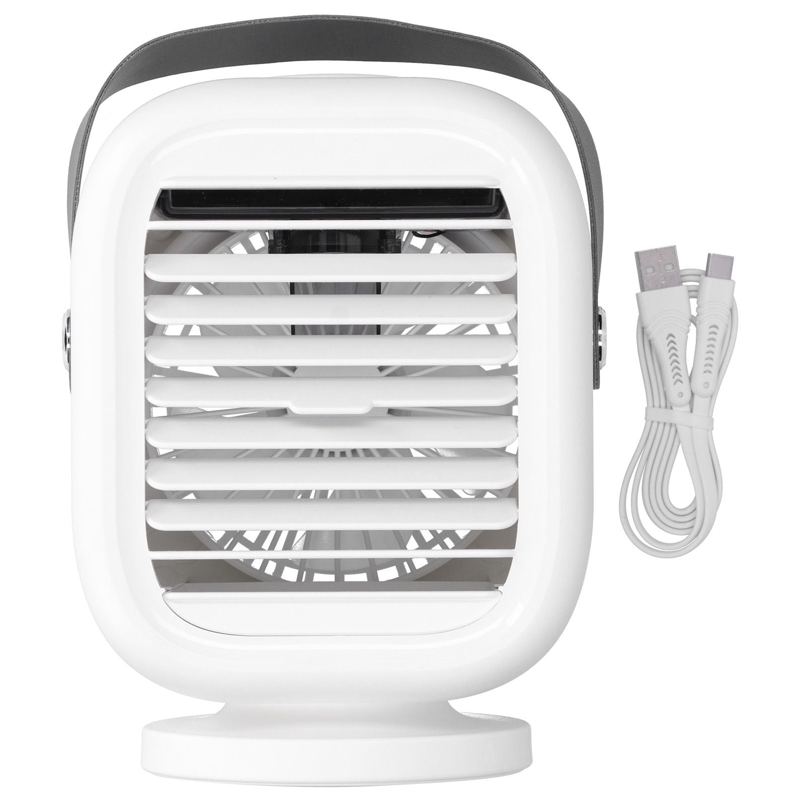 190ml Humidification Air Cooler USB Charging 120° Shaking Head Cooling Fan for Home OfficeWhite