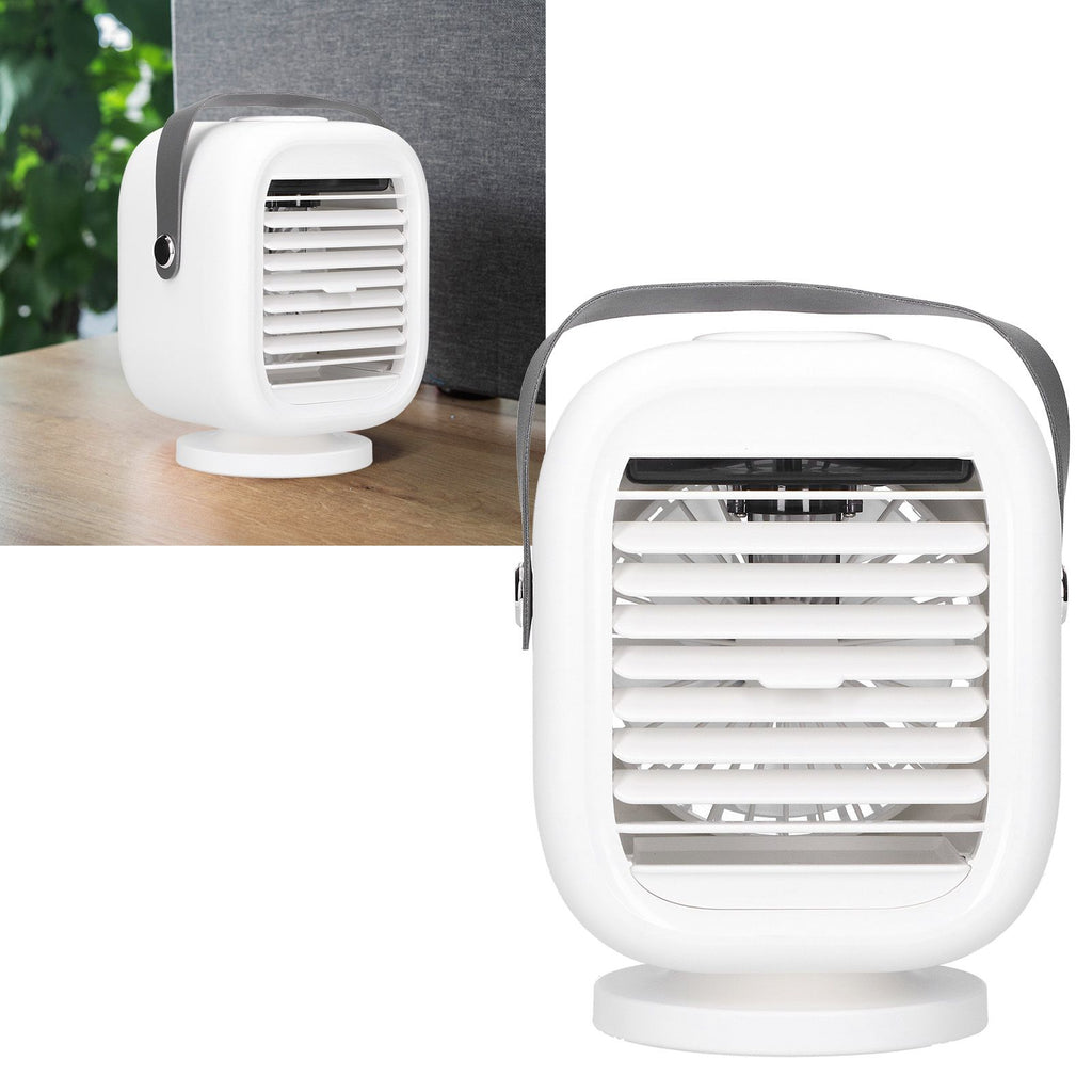 190ml Humidification Air Cooler USB Charging 120° Shaking Head Cooling Fan for Home OfficeWhite