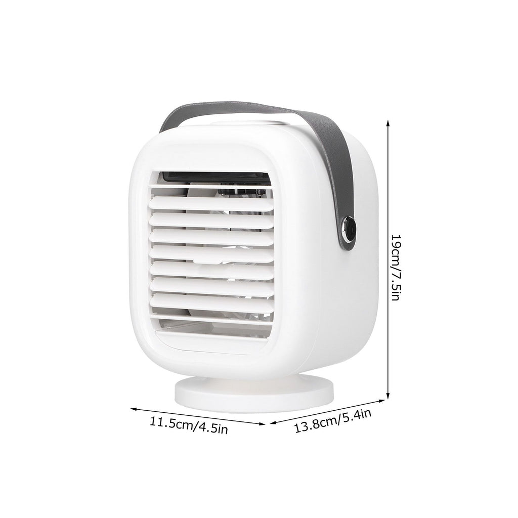 190ml Humidification Air Cooler USB Charging 120° Shaking Head Cooling Fan for Home OfficeWhite