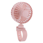 USB Charging Fan with Comfortable Wrist Strap Portable Mini Fan for Indoor Outdoor TravelPink