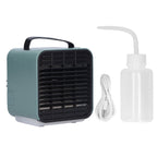 2-in-1 Negative Ion Air Purifier Portable Air Cooler USB Cooling Fan with 3 Wind SpeedGreen