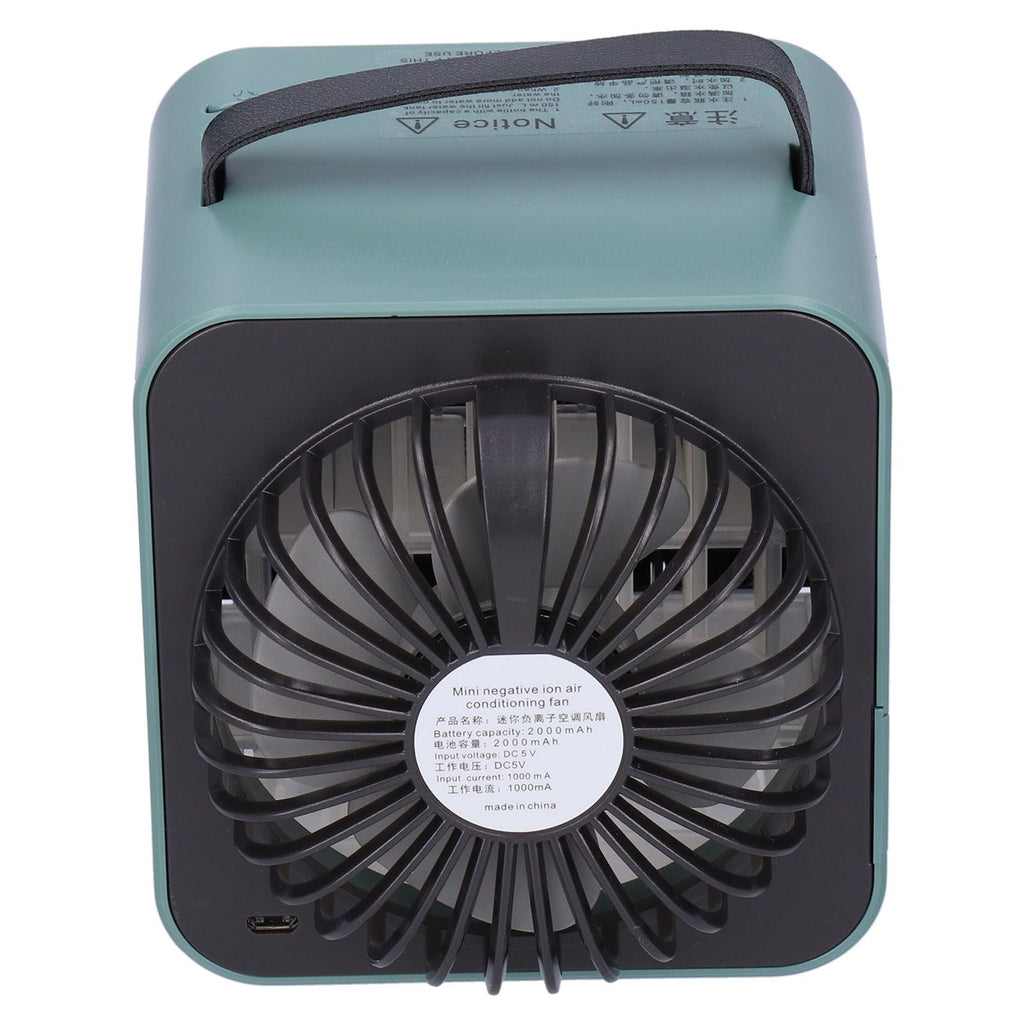 2-in-1 Negative Ion Air Purifier Portable Air Cooler USB Cooling Fan with 3 Wind SpeedGreen