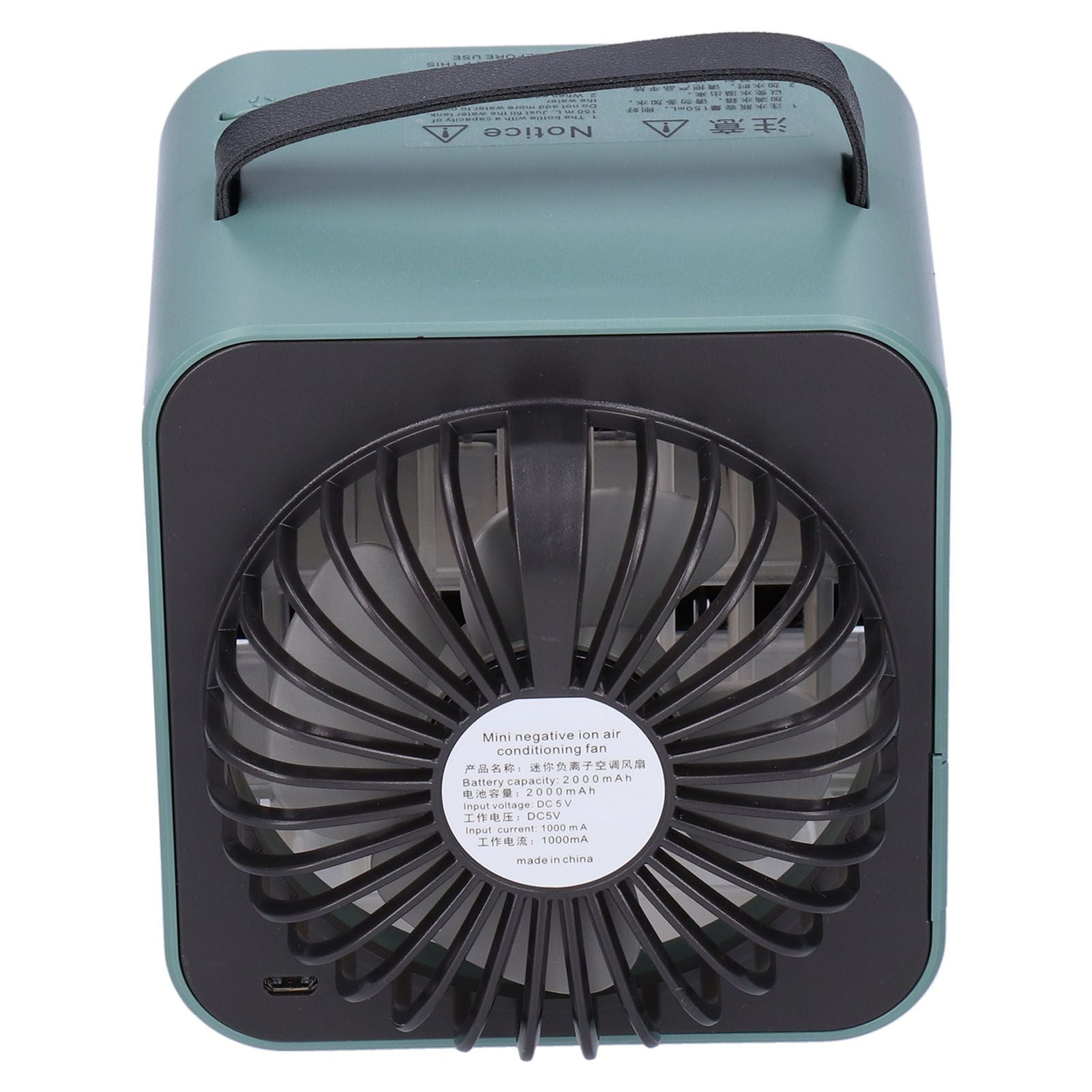 2-in-1 Negative Ion Air Purifier Portable Air Cooler USB Cooling Fan with 3 Wind SpeedGreen