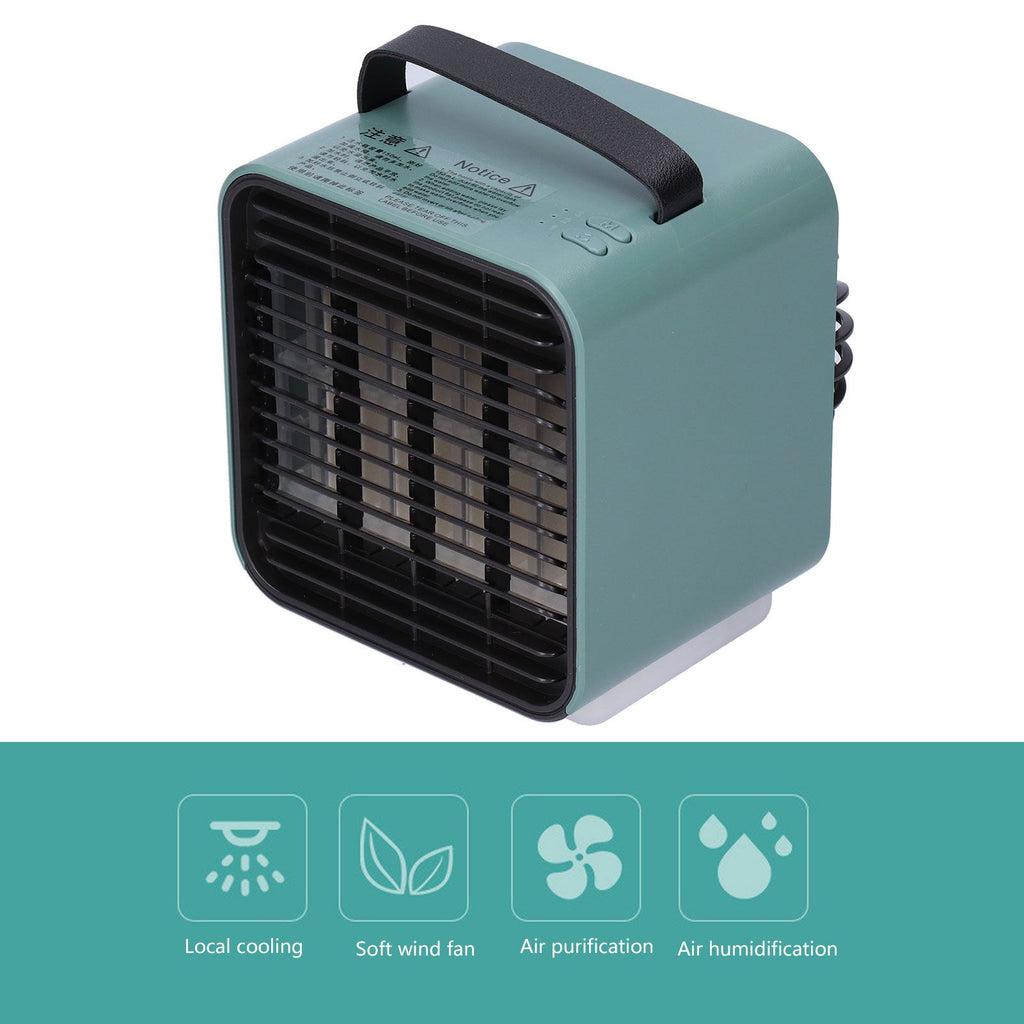 2-in-1 Negative Ion Air Purifier Portable Air Cooler USB Cooling Fan with 3 Wind SpeedGreen