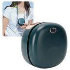 Outdoor Mini Hands free Neck Fan Portable Hanging Waist Bladeless Fan USB Charging(Green )