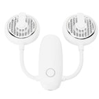 Dual‑Head USB Fan 360° Rotating Portable Neck‑Hanging Electric Fan for Outdoor TravelWhite