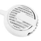 Dual‑Head USB Fan 360° Rotating Portable Neck‑Hanging Electric Fan for Outdoor TravelWhite