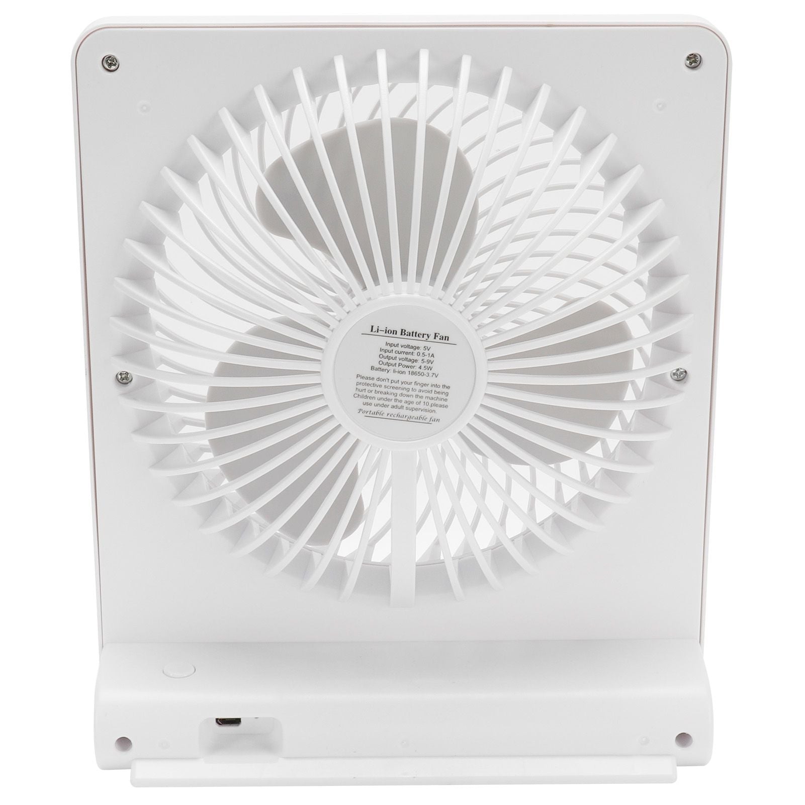 Portable Desktop Fan Mute Desktop USB Charging White Small Fan for Home Office Dormitory