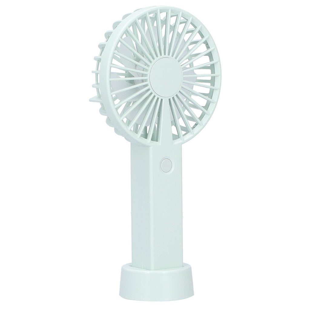 Green Parallel Wind Fan Mini USB Charging Mute Outdoor Handheld Fan with Base for Outdoor