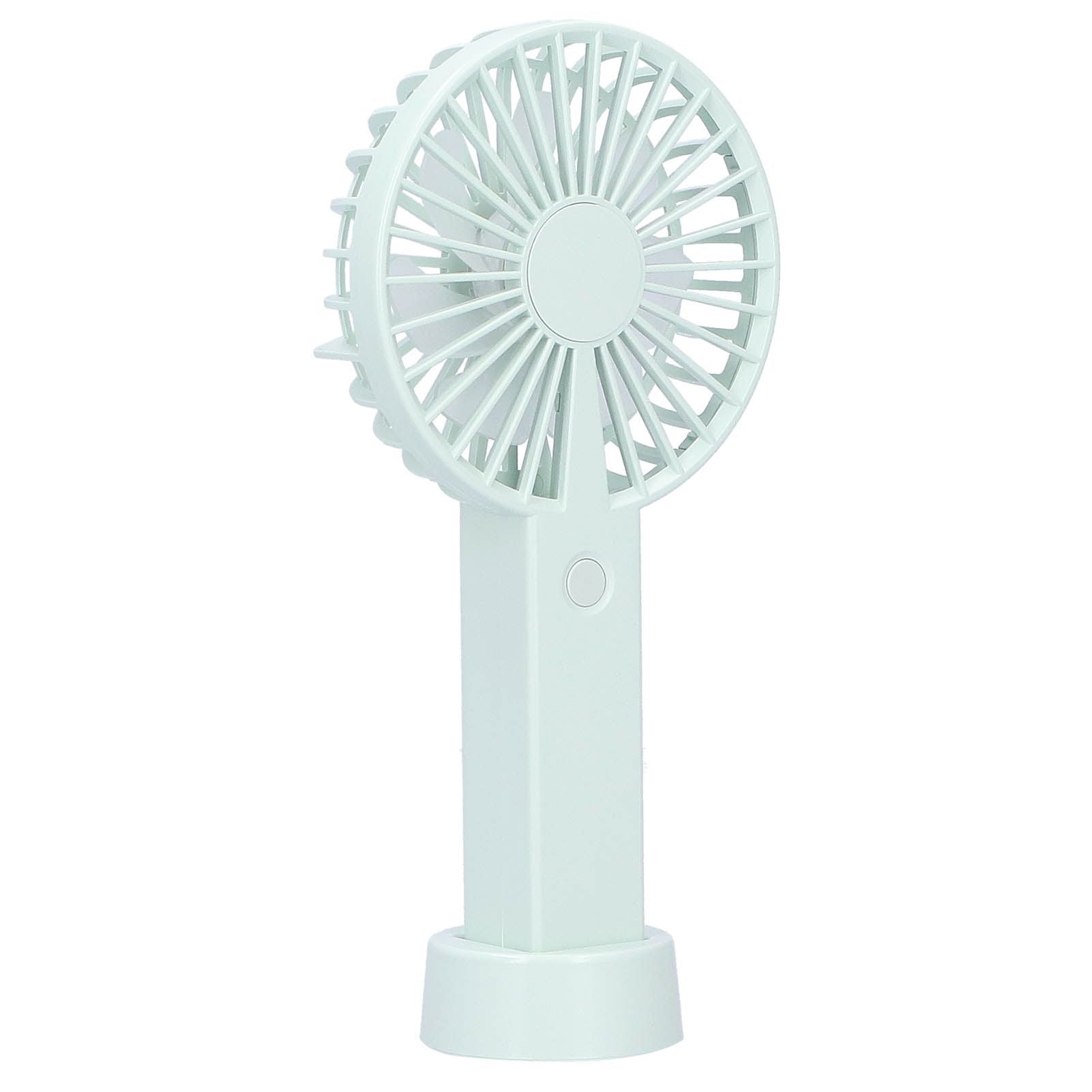 Green Parallel Wind Fan Mini USB Charging Mute Outdoor Handheld Fan with Base for Outdoor