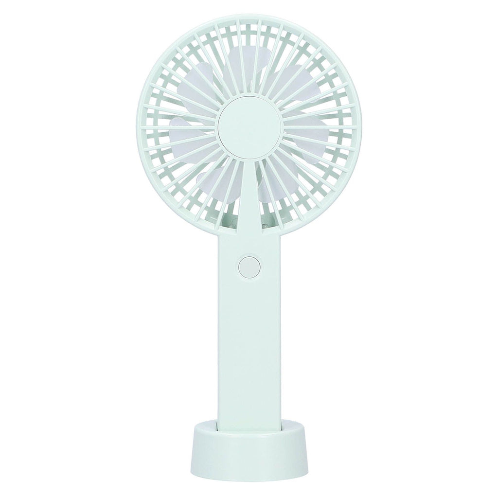 Green Parallel Wind Fan Mini USB Charging Mute Outdoor Handheld Fan with Base for Outdoor