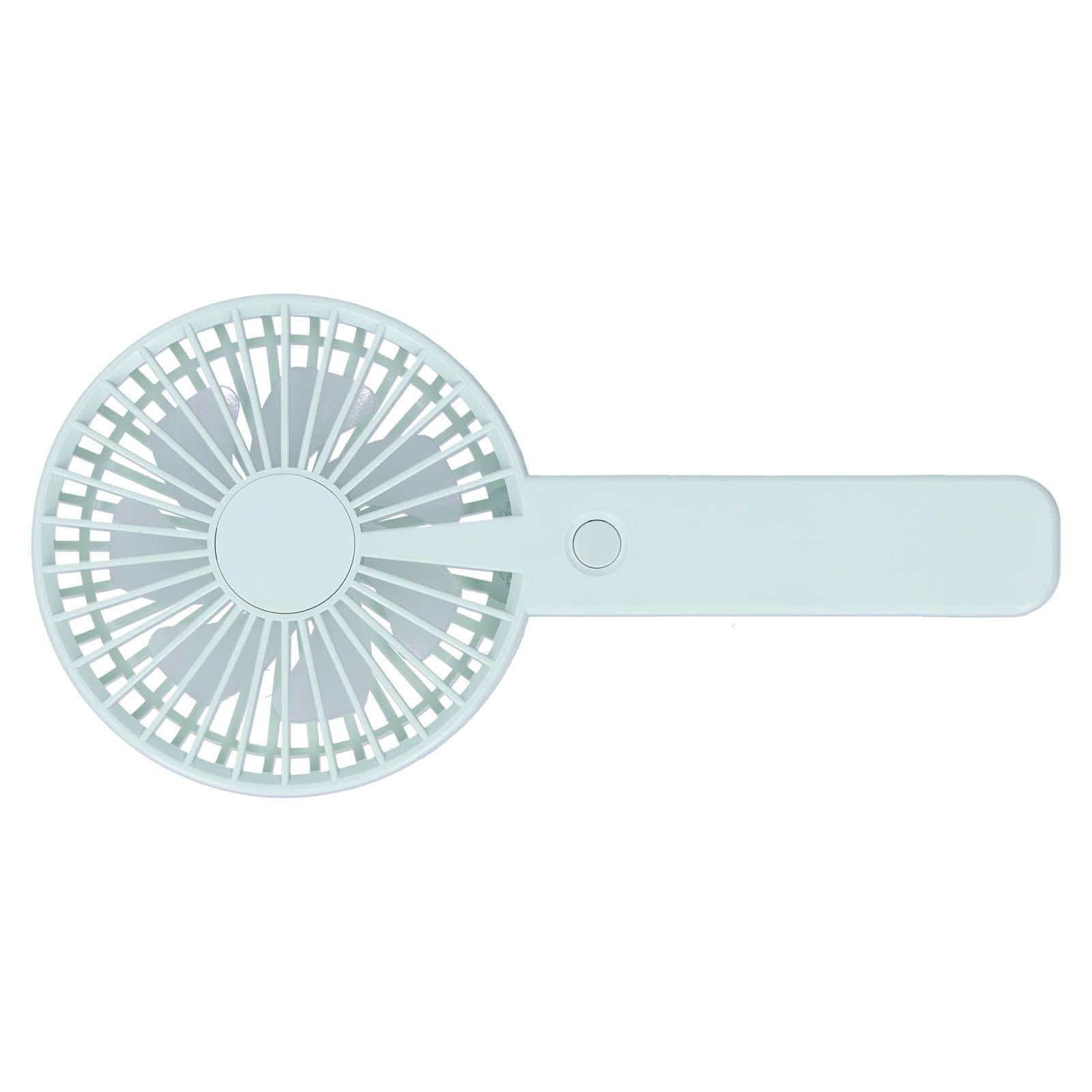 Green Parallel Wind Fan Mini USB Charging Mute Outdoor Handheld Fan with Base for Outdoor