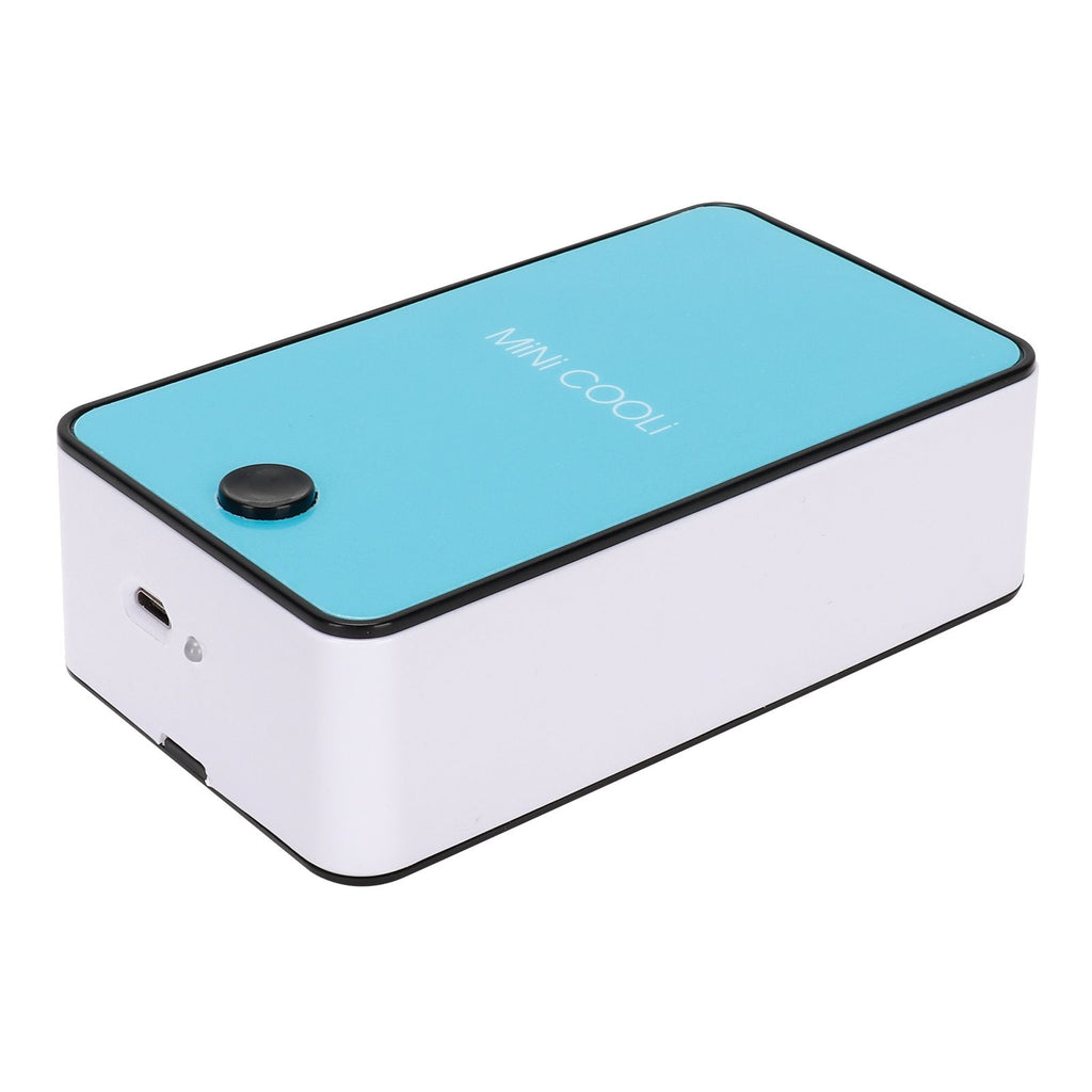 Bladeless Fan Portable Grafted Eyelash Blower Dryer Mini Air Conditioner USB Charging Blue