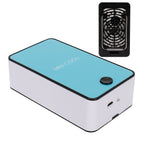 Bladeless Fan Portable Grafted Eyelash Blower Dryer Mini Air Conditioner USB Charging Blue
