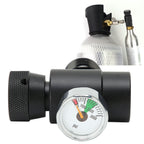 CO2 Cylinder Refill Adapter Connector CGA320 // TR21-4 ASA 3000psi Pressure Gauge Black