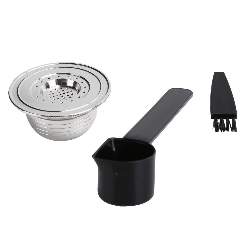 Coffee Capsule Kit with Spoon Brush Gaskets Reusable Coffee Filter Cup Fit for BIALETTI