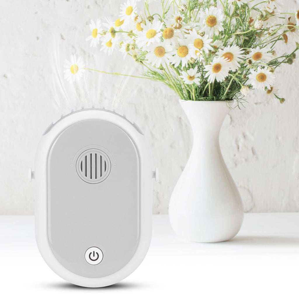 Electric Desktop Fan with 3 Speeds Portable Neck Hanging Aromatherapy Fan USB Charging(White )