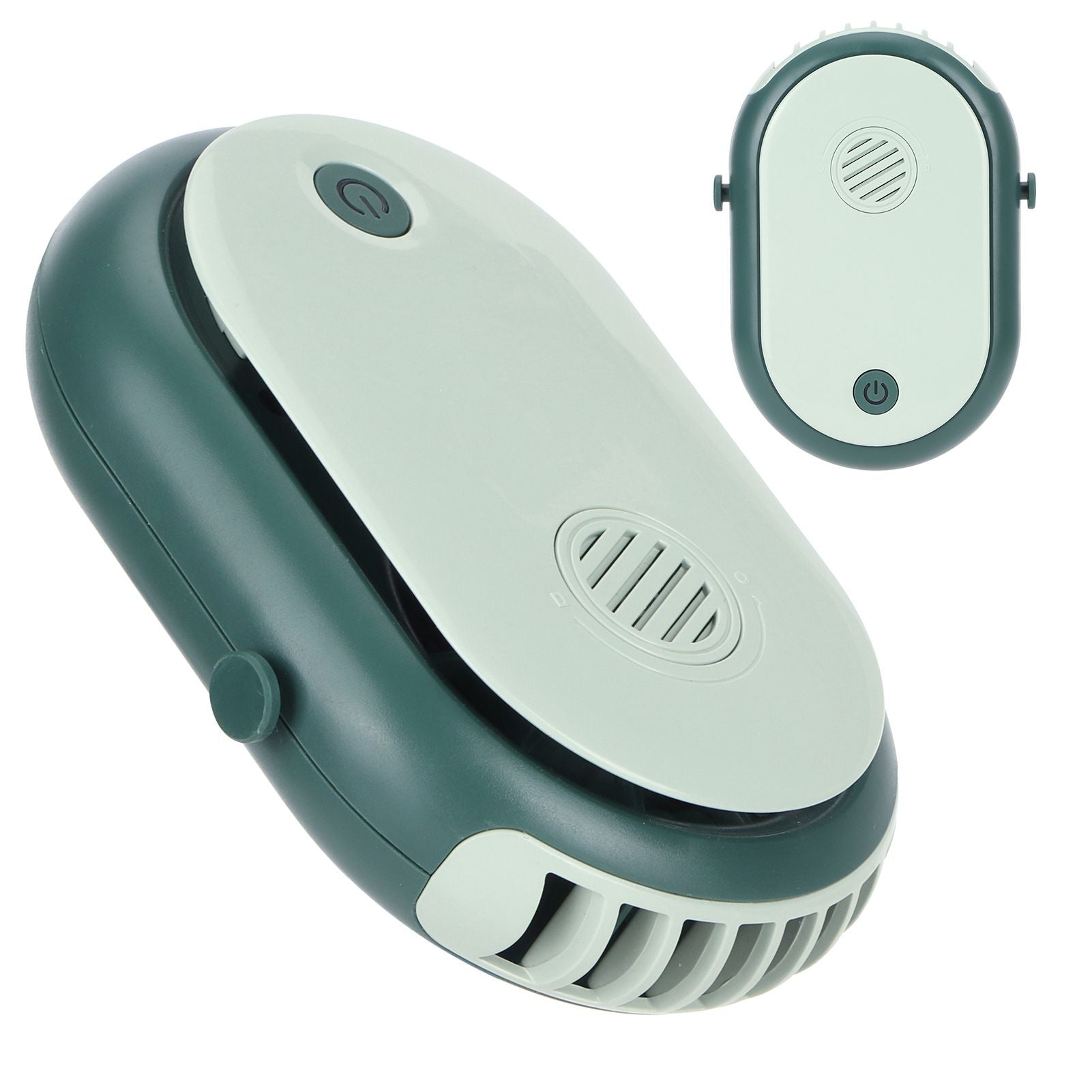 Electric Desktop Fan with 3 Speeds Portable Neck Hanging Aromatherapy Fan USB Charging(Green )