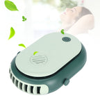Electric Desktop Fan with 3 Speeds Portable Neck Hanging Aromatherapy Fan USB Charging(Green )
