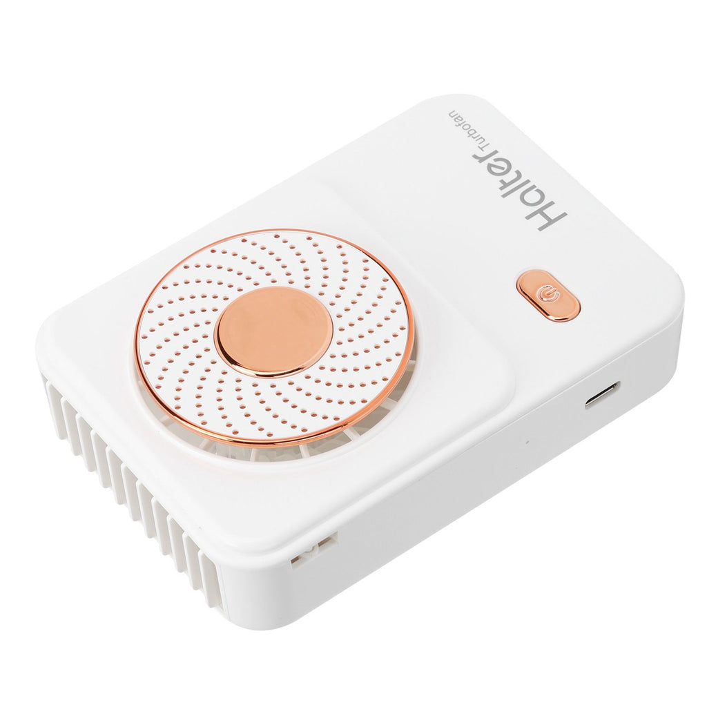 3‑Gear Adjustable Electric Fan Portable Handheld Hanging Neck Fan USB Charging for OutdoorsWhite
