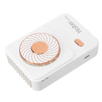 3‑Gear Adjustable Electric Fan Portable Handheld Hanging Neck Fan USB Charging for OutdoorsWhite