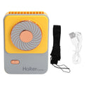 3‑Gear Adjustable Electric Fan Portable Handheld Hanging Neck Fan USB Charging for OutdoorsYellow