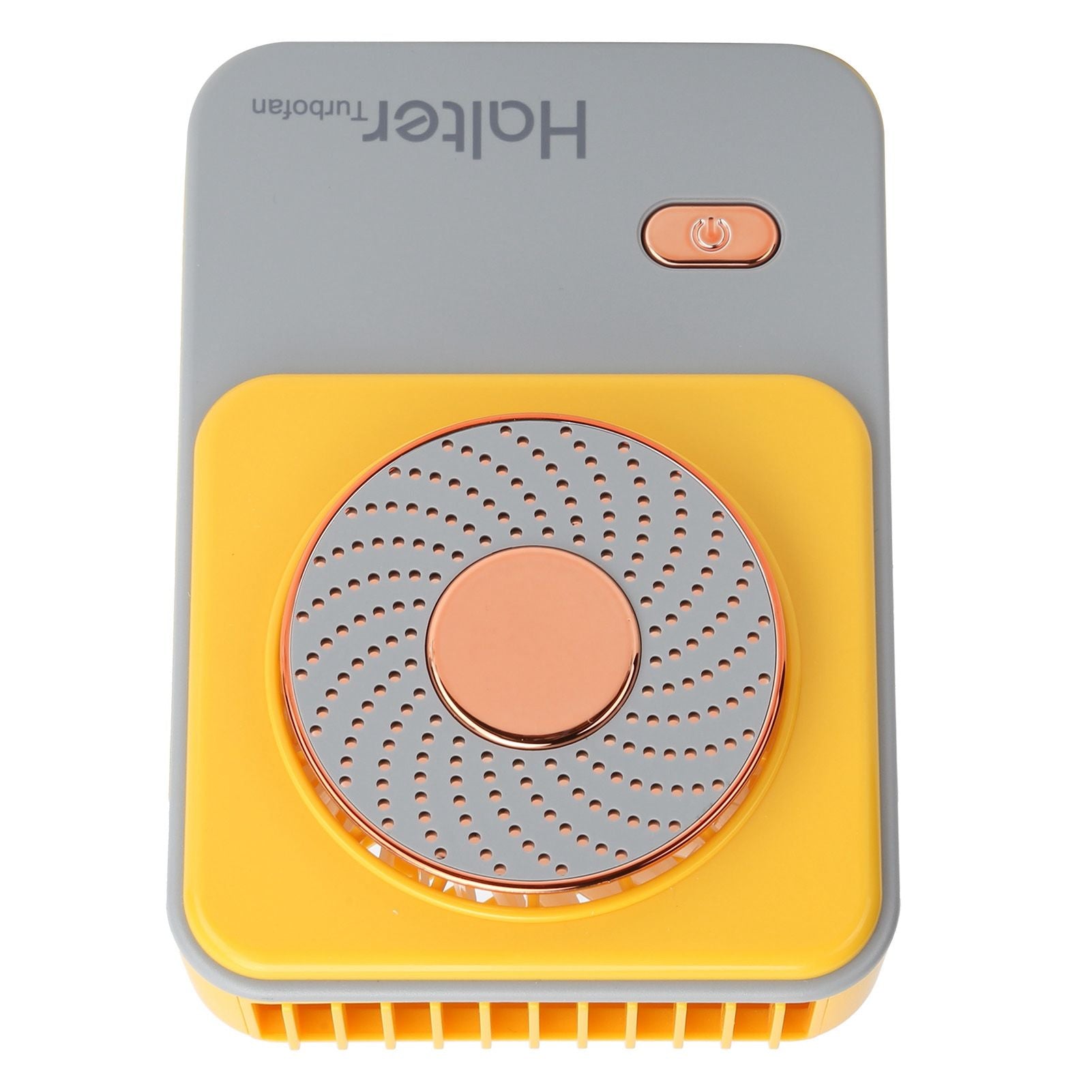 3‑Gear Adjustable Electric Fan Portable Handheld Hanging Neck Fan USB Charging for OutdoorsYellow