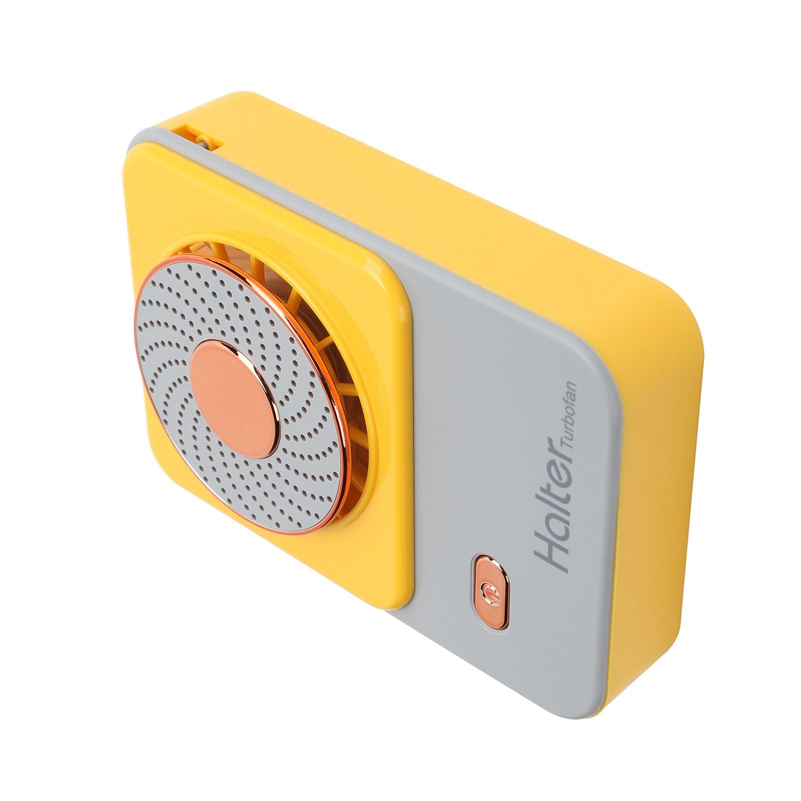 3‑Gear Adjustable Electric Fan Portable Handheld Hanging Neck Fan USB Charging for OutdoorsYellow