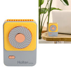 3‑Gear Adjustable Electric Fan Portable Handheld Hanging Neck Fan USB Charging for OutdoorsYellow