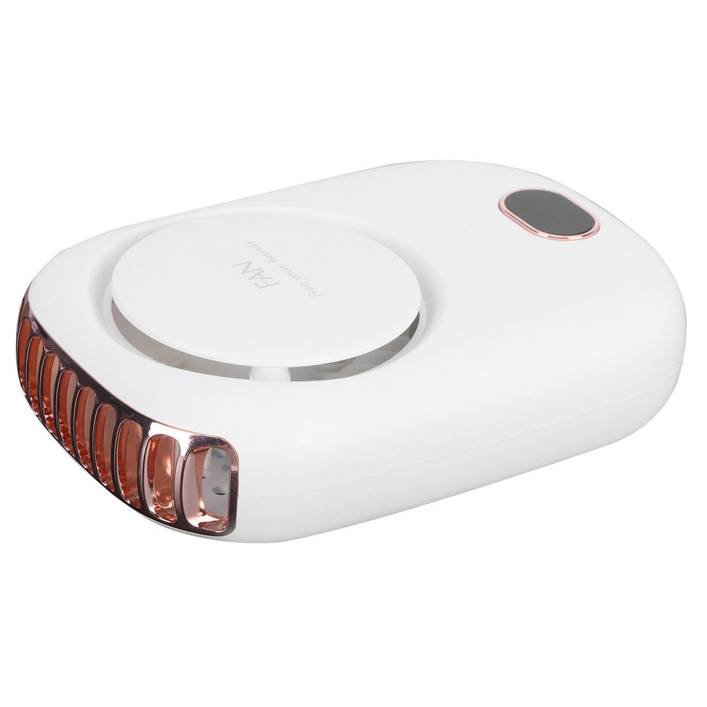 Mini Electric Fan Portable USB Charging Neck Hanging Bladeless Fan for Outdoor Sports TravelWhite