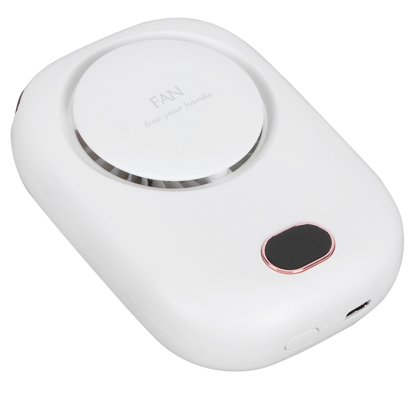 Mini Electric Fan Portable USB Charging Neck Hanging Bladeless Fan for Outdoor Sports TravelWhite