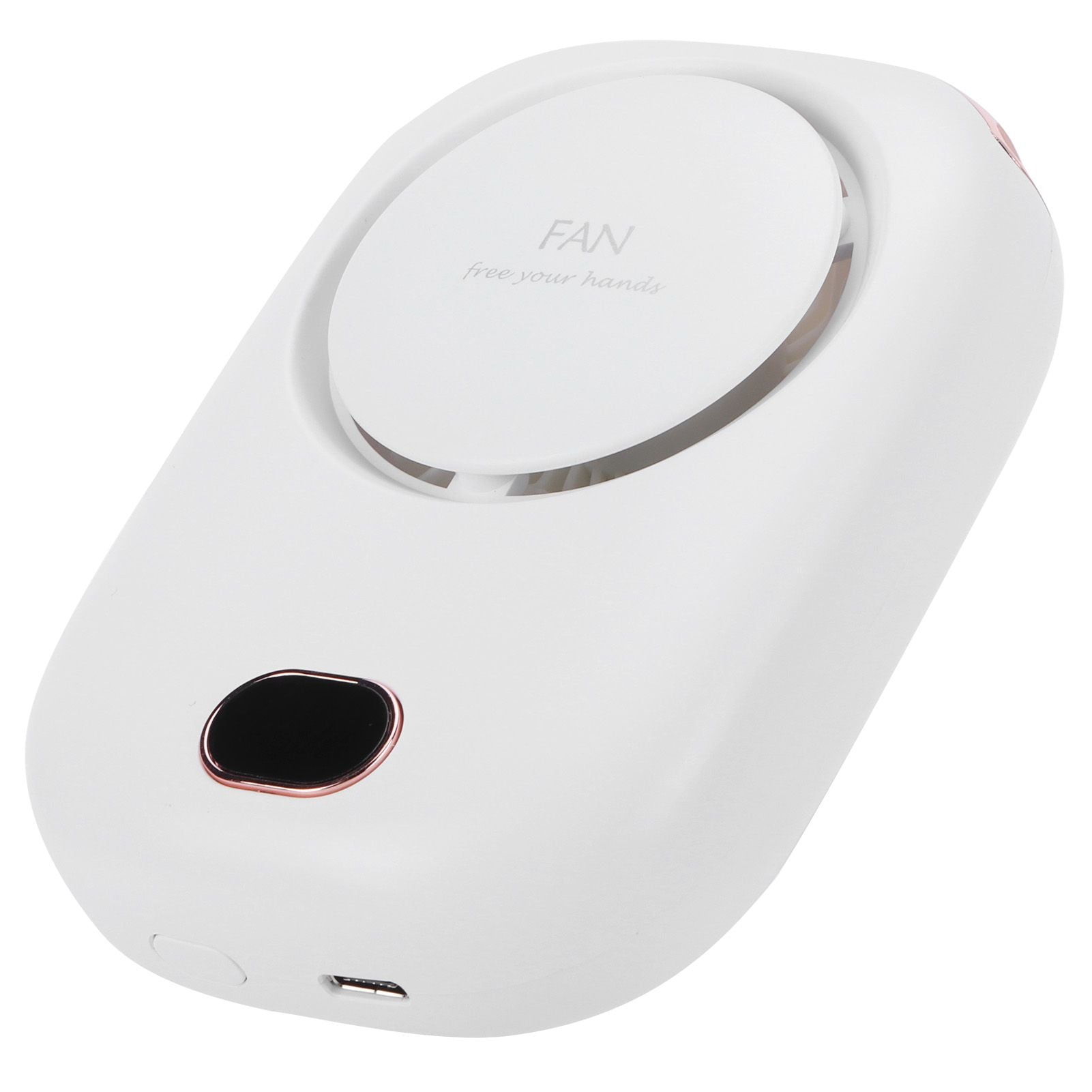 Mini Electric Fan Portable USB Charging Neck Hanging Bladeless Fan for Outdoor Sports TravelWhite
