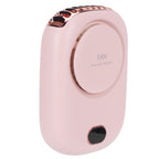 Mini Electric Fan Portable USB Charging Neck Hanging Bladeless Fan for Outdoor Sports TravelPink