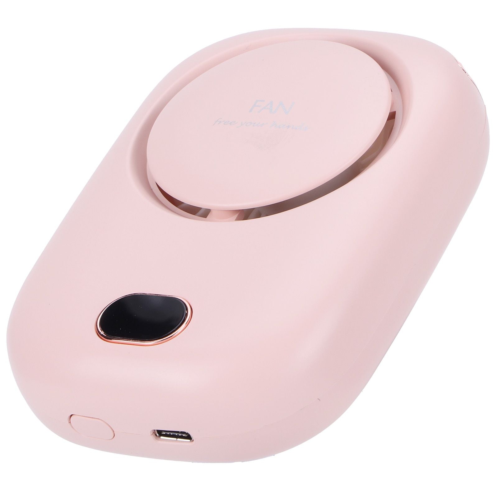Mini Electric Fan Portable USB Charging Neck Hanging Bladeless Fan for Outdoor Sports TravelPink