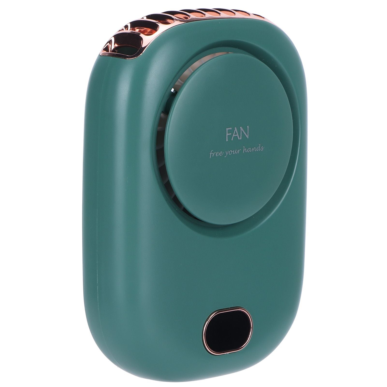 Mini Electric Fan Portable USB Charging Neck Hanging Bladeless Fan for Outdoor Sports TravelGreen