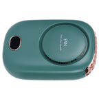 Mini Electric Fan Portable USB Charging Neck Hanging Bladeless Fan for Outdoor Sports TravelGreen