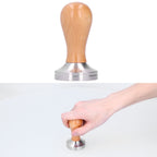 51mm Coffee Tamper Stainless Steel Coffee Powder Press Hammer with Wood Handle Tool