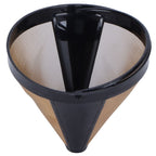 Stainless Steel Coffee Filter Coffee Machine Reusable Cone Coffee Filter Strainer Gold