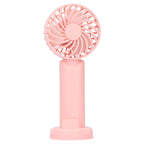 3‑Gear Adjustable Fan Portable Handheld Mobile Phone Holder Electric Fan for DormitoryPink