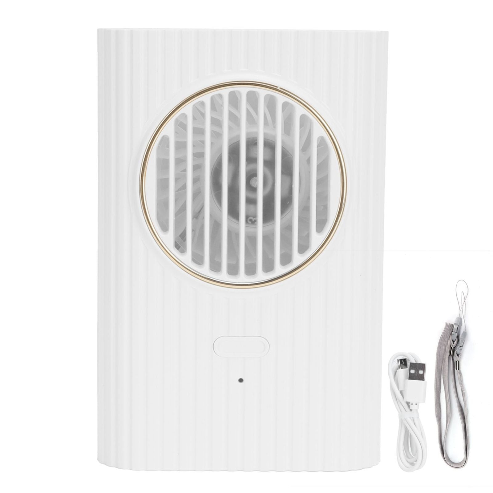 Desktop Hanging Neck Handheld Fan USB Charging Portable Mini Fan for Office BedroomWhite