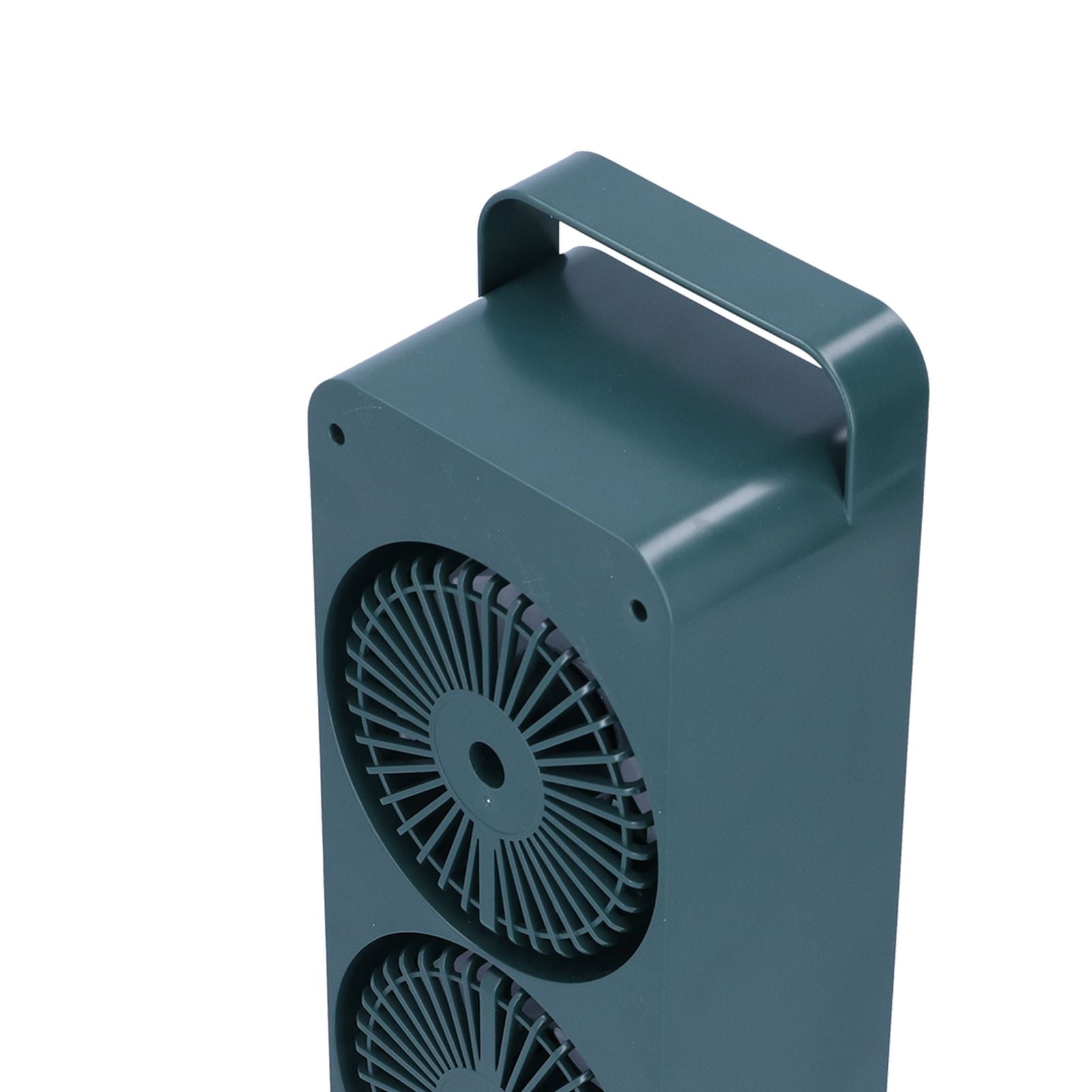 Double Fan Blade Rotating Fan USB Charging Desktop Electric Fan for Office Home DormitoryGreen