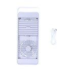 Double Fan Blade Rotating Fan USB Charging Desktop Electric Fan for Office Home DormitoryWhite