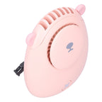 Electric Fan Hanging Neck Portable Mini Fan with 3‑Gear Wind Speed USB Charging for SummerPink