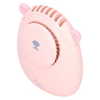 Electric Fan Hanging Neck Portable Mini Fan with 3‑Gear Wind Speed USB Charging for SummerPink