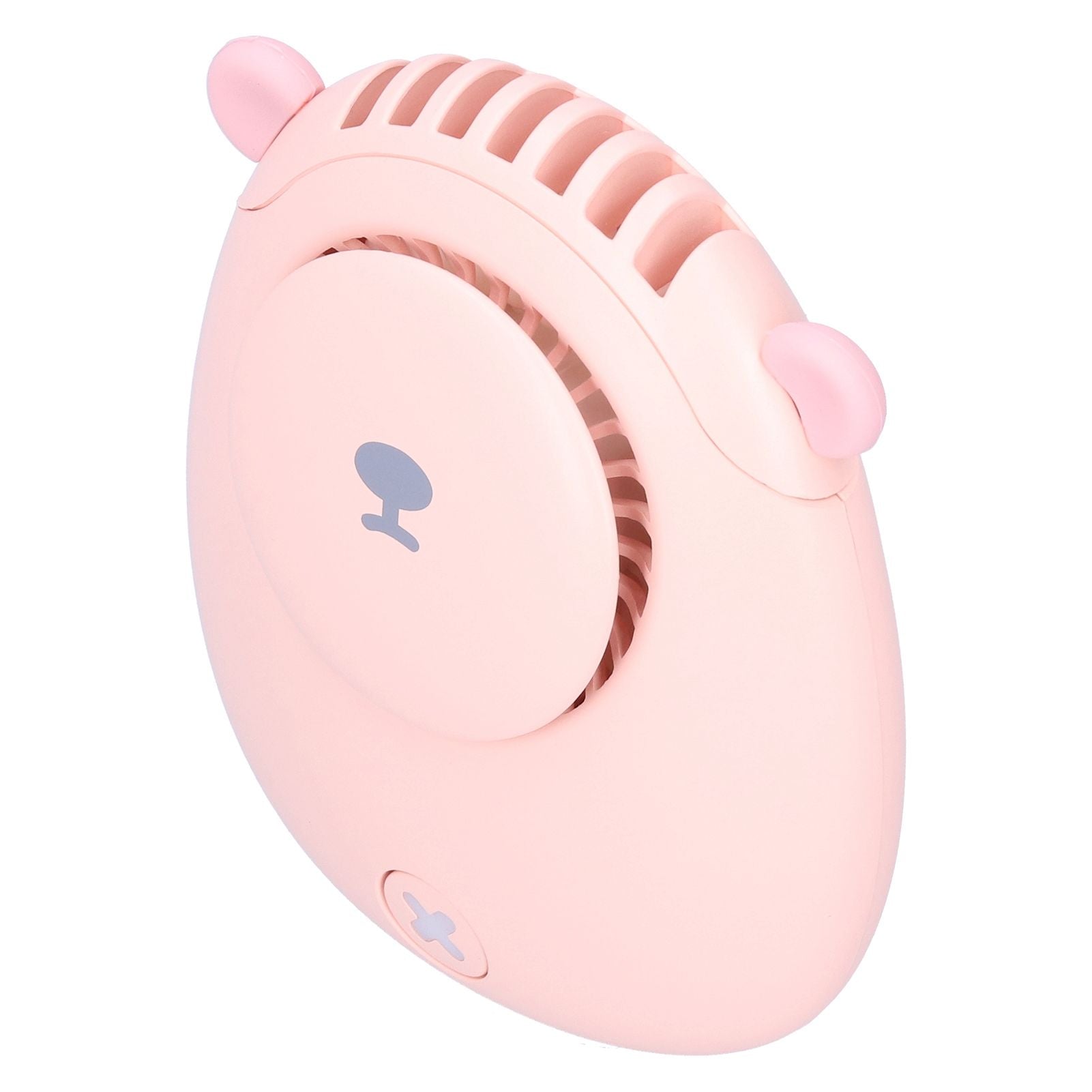 Electric Fan Hanging Neck Portable Mini Fan with 3‑Gear Wind Speed USB Charging for SummerPink