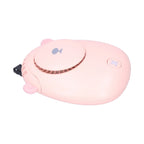 Electric Fan Hanging Neck Portable Mini Fan with 3‑Gear Wind Speed USB Charging for SummerPink