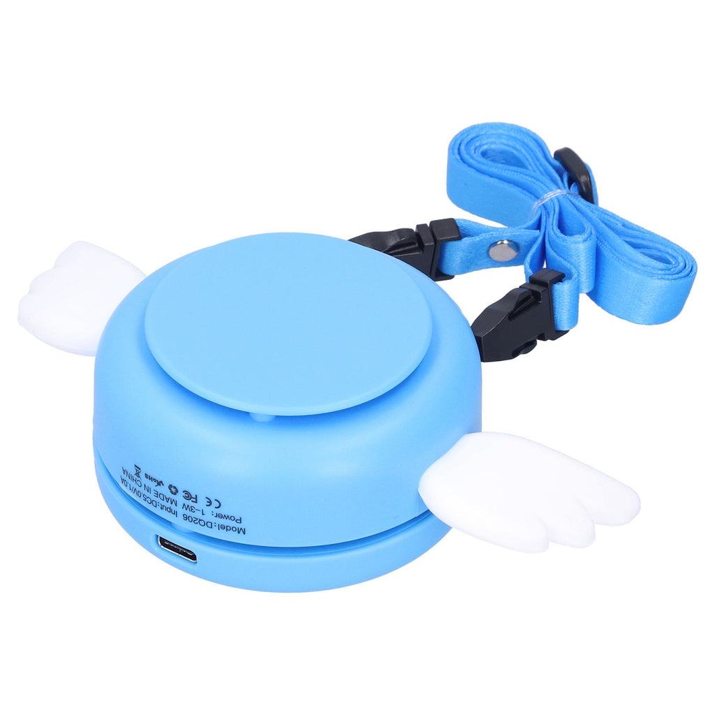 Adjustable USB Charging Electric Fan Portable Hanging Neck No‑Blade Electric Fan for Home OutdoorBlue