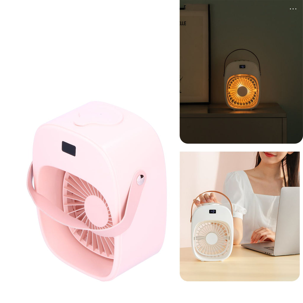 Adjustable Electric Fan Portable Spray Humidification Electric Fan for Home Outdoor DormitoryPink